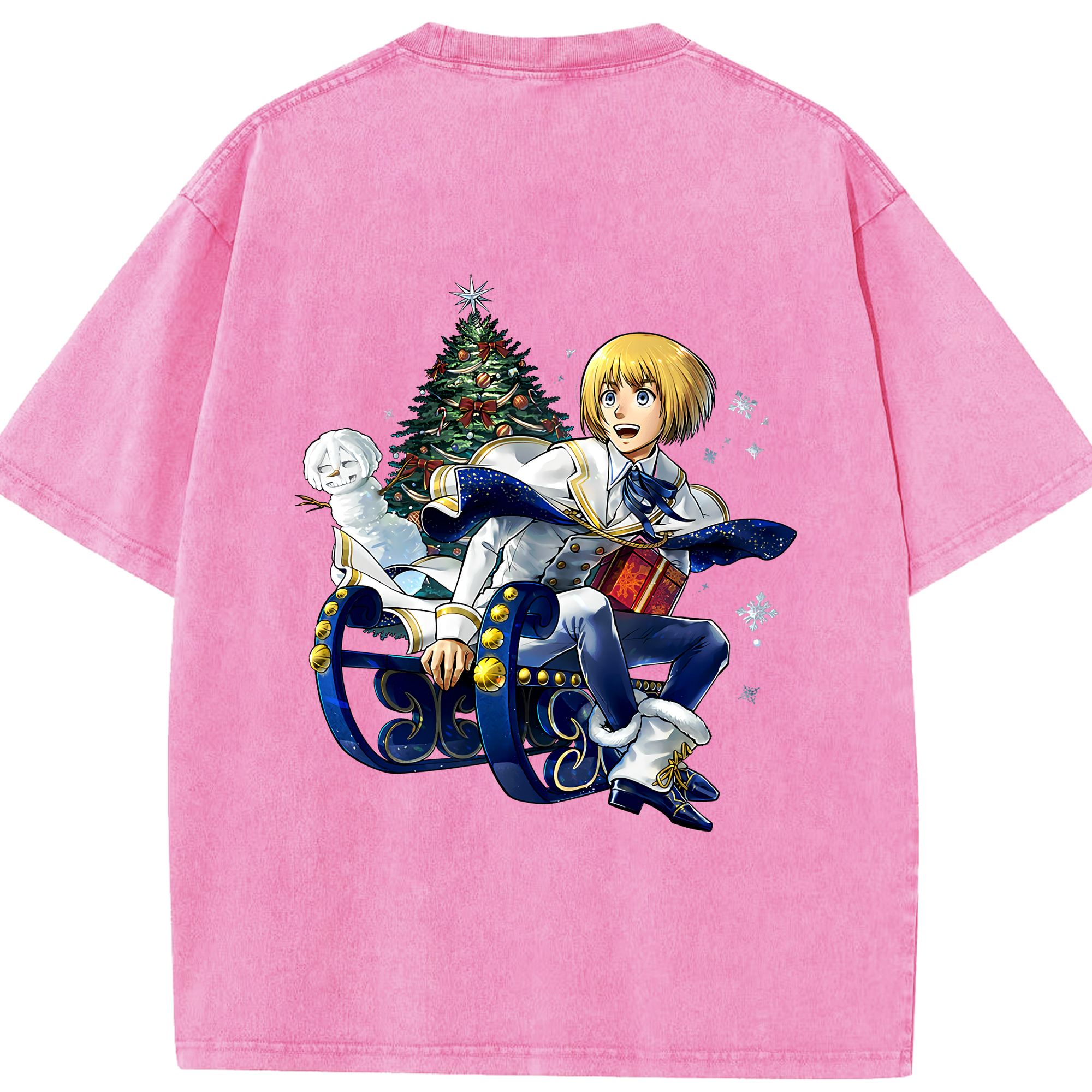 （画像用） 進撃の巨人 アルミン·アルレルト Attack on Titan Armin Arlert 綿100% ヴィンテージ風 半袖Tシャツ（背面プリント）
